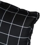 Coussins de chaise lot de 4 carreaux noir 40x40x7 cm tissu – Image 5