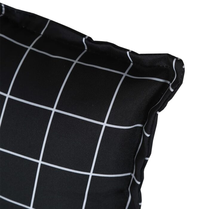 Coussins de chaise lot de 4 carreaux noir 40x40x7 cm tissu – Image 5