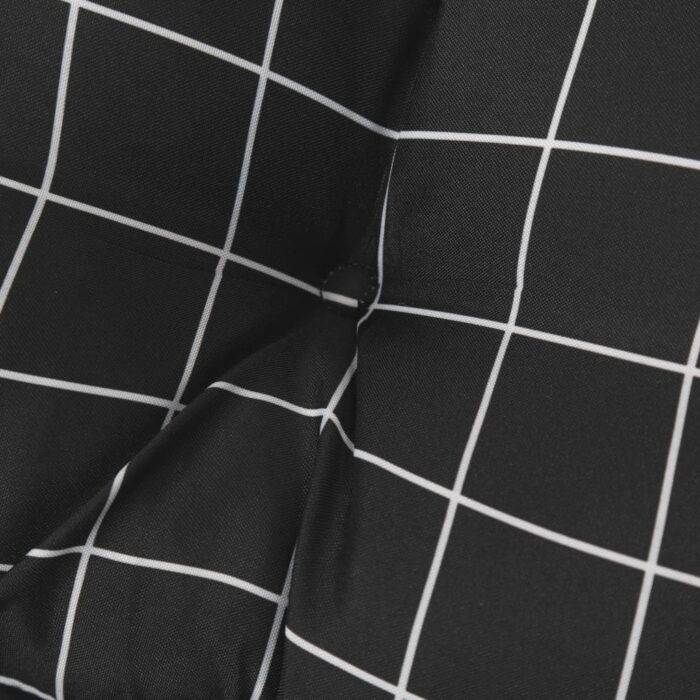 Coussins de chaise lot de 4 carreaux noir 40x40x7 cm tissu – Image 6