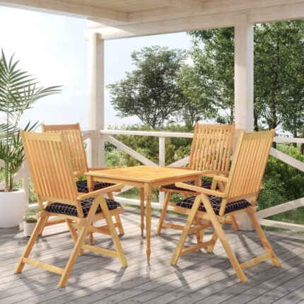 Coussins de chaise lot de 4 carreaux noir 40x40x7 cm tissu