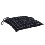 Coussins de chaise lot de 6 carreaux noir 40x40x7 cm tissu – Image 2