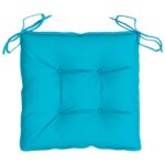 Coussins de chaise lot de 2 turquoise 40x40x7 cm tissu – Image 2