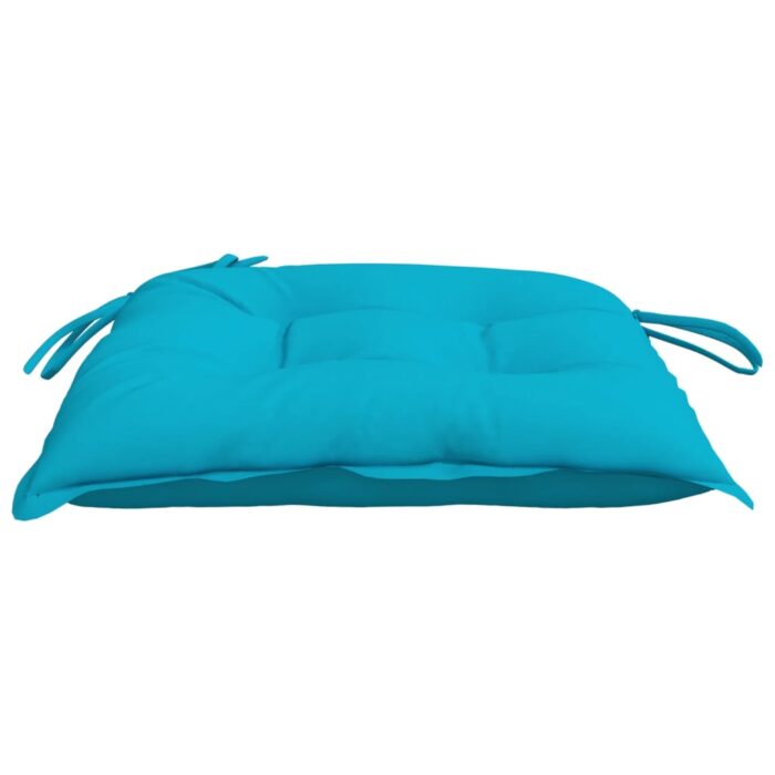 Coussins de chaise lot de 2 turquoise 40x40x7 cm tissu – Image 4