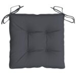 Coussins de chaise lot de 2 anthracite 50x50x7 cm tissu oxford – Image 3