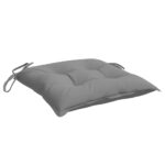 Coussins de chaise lot de 2 gris 50x50x7 cm tissu oxford – Image 2