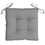 Coussins de chaise lot de 2 gris 50x50x7 cm tissu oxford – Image 3