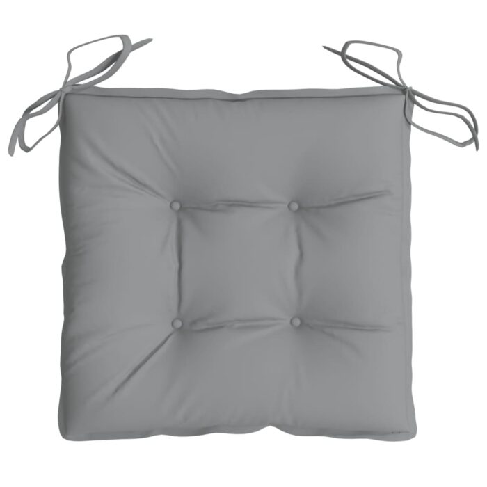 Coussins de chaise lot de 2 gris 50x50x7 cm tissu oxford – Image 3