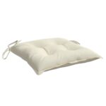 Coussins de chaise lot de 2 blanc crème 50x50x7 cm tissu oxford – Image 3