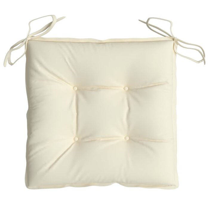 Coussins de chaise lot de 2 blanc crème 50x50x7 cm tissu oxford – Image 4