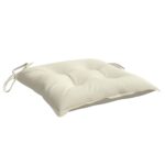 Coussins de chaise lot de 4 blanc crème 50x50x7 cm tissu oxford – Image 2