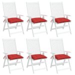 Coussins de palette lot de 6 rouge 50x50x7 cm tissu oxford