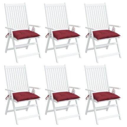 Coussins de palette lot de 6 rouge bordeaux 50x50x7 cm