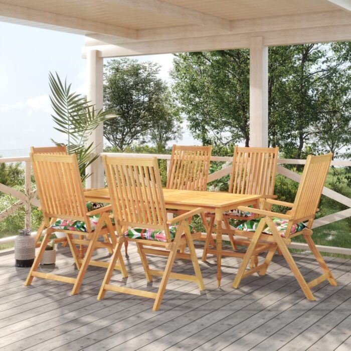 Coussins de chaise lot de 6 multicolore 50x50x7 cm tissu oxford – Image 1