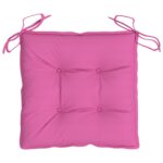 Coussins de chaise lot de 4 rose 50x50x7 cm tissu oxford – Image 2