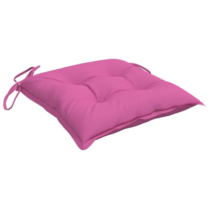 Coussins de chaise lot de 4 rose 50x50x7 cm tissu oxford – Image 3