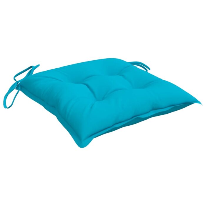 Coussins de chaise lot de 4 turquoise 50x50x7 cm tissu oxford – Image 3