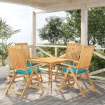 Coussins de chaise lot de 4 turquoise 50x50x7 cm tissu oxford