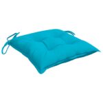 Coussins de chaise lot de 6 turquoise 50x50x7 cm tissu oxford – Image 3