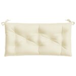 Coussin de banc de jardin crème 100x50x7 cm tissu oxford – Image 2