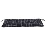 Coussin de banc de jardin carreaux noir 100x50x7cm tissu oxford – Image 2
