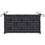 Coussin de banc de jardin carreaux noir 100x50x7cm tissu oxford – Image 3