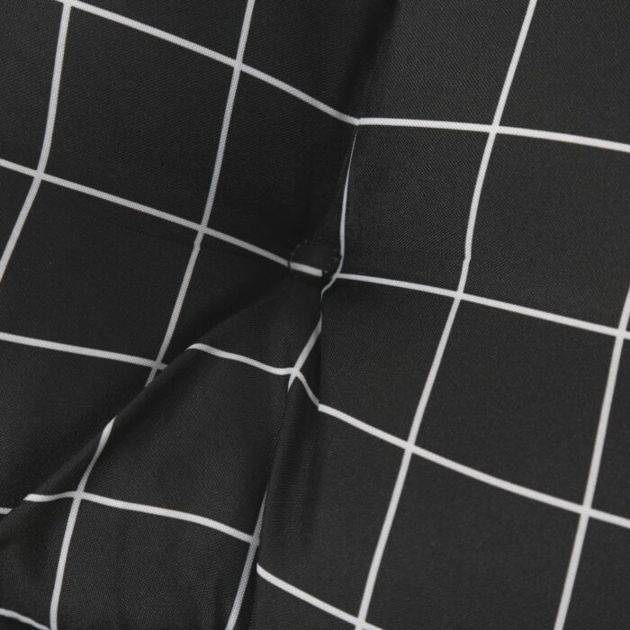 Coussin de banc de jardin carreaux noir 100x50x7cm tissu oxford – Image 4