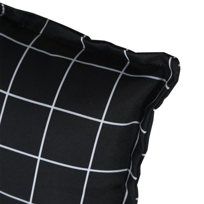 Coussin de banc de jardin carreaux noir 100x50x7cm tissu oxford – Image 5