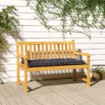 Coussin de banc de jardin carreaux noir 100x50x7cm tissu oxford