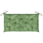 Coussin de banc de jardin motif de feuilles 100x50x7 cm – Image 3