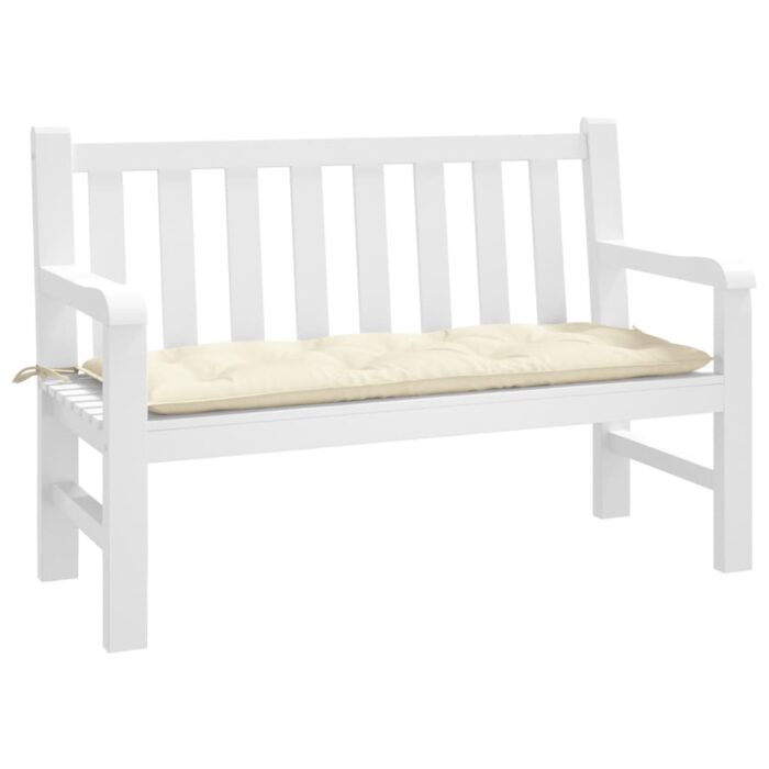 Coussin de banc de jardin crème 120x50x7 cm tissu oxford – Image 1