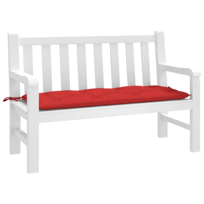 Coussin de banc de jardin rouge 120x50x7 cm tissu oxford – Image 1
