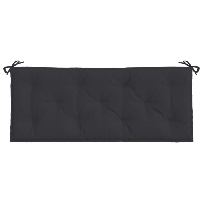 Coussin de banc de jardin noir 120x50x7 cm tissu oxford – Image 2