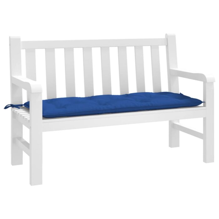 Coussin de banc de jardin bleu 120x50x7 cm tissu oxford – Image 1