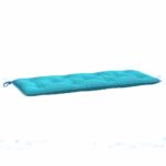 Coussin de banc de jardin turquoise 120x50x7 cm tissu – Image 2