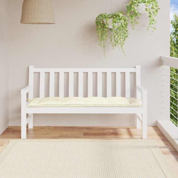 Coussin de banc de jardin crème 150x50x7 cm tissu oxford – Image 1