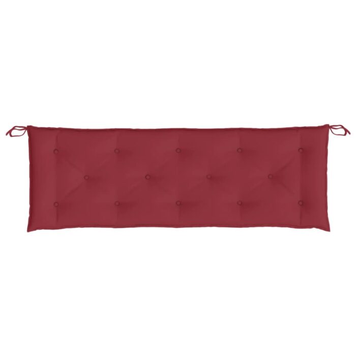 Coussin de banc de jardin rouge bordeaux 150x50x7 cm – Image 2