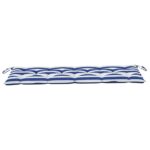 Coussin de banc de jardin rayures bleues et blanches 150x50x7cm – Image 2
