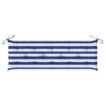 Coussin de banc de jardin rayures bleues et blanches 150x50x7cm – Image 3
