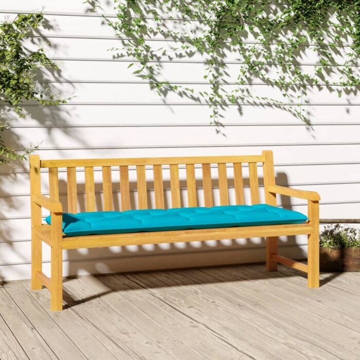 Coussin de banc de jardin turquoise 150x50x7 cm tissu oxford – Image 1