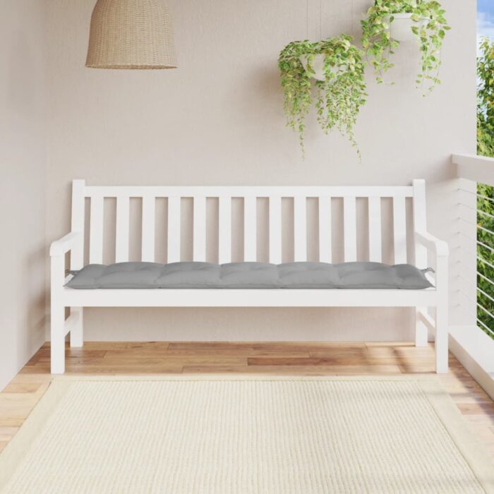 Coussin de banc de jardin gris 180x50x7 cm tissu oxford – Image 1
