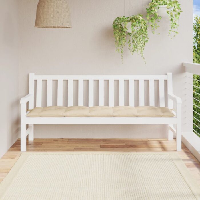 Coussin de banc de jardin beige 180x50x7 cm tissu oxford – Image 1