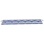 Coussin de banc de jardin rayures bleues et blanches 180x50x7cm – Image 2