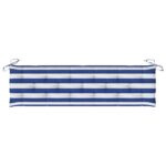 Coussin de banc de jardin rayures bleues et blanches 180x50x7cm – Image 3