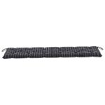Coussin de banc de jardin carreaux noir 180x50x7cm tissu oxford – Image 2