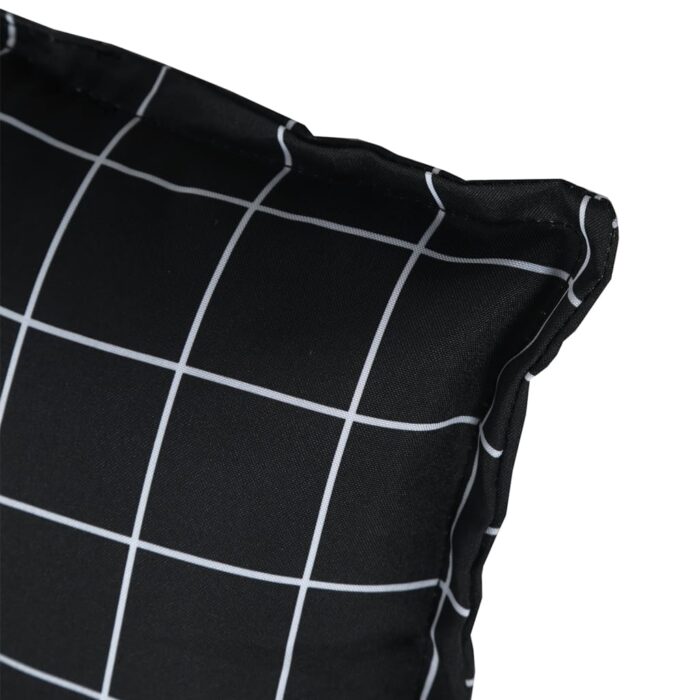 Coussin de banc de jardin carreaux noir 180x50x7cm tissu oxford – Image 5