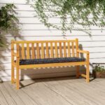 Coussin de banc de jardin carreaux noir 180x50x7cm tissu oxford