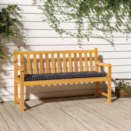 Coussin de banc de jardin carreaux noir 180x50x7cm tissu oxford