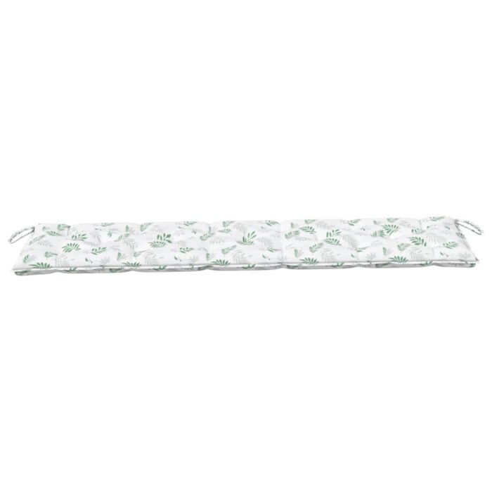 Coussin de banc de jardin motif de feuilles 180x50x7 cm – Image 2