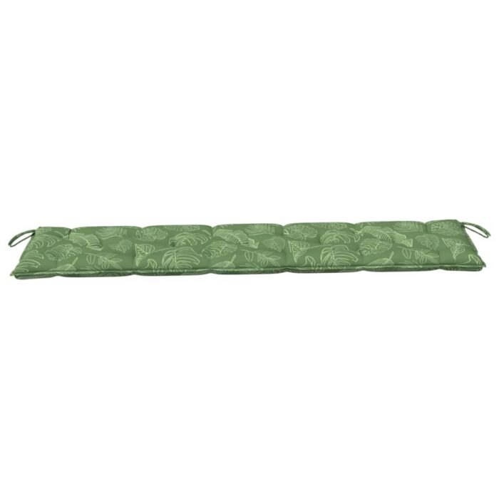Coussin de banc de jardin motif de feuilles 180x50x7 cm – Image 2