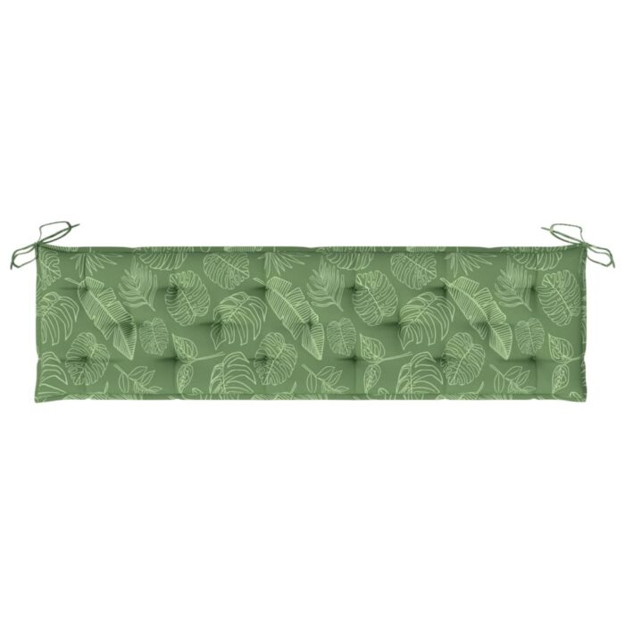 Coussin de banc de jardin motif de feuilles 180x50x7 cm – Image 3
